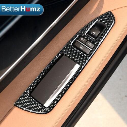 For bmw F01(2009-2015) Carbon Fiber Window Lifter Control Frame Window Switch Decor Armrest Panel Trim car Interior accessorie