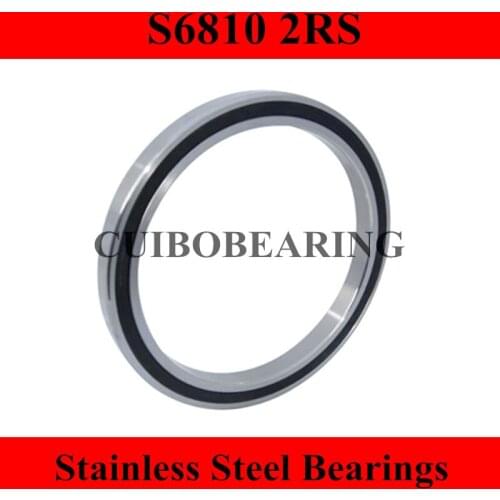 Stainless Steel Shielded Miniature Ball Bearings S6810 2RS size:50*65*7mm