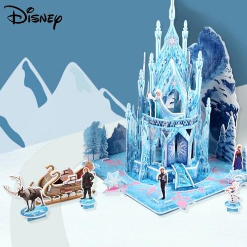 Disney Frozen Aisha 3D Dimensional Puzzle Ice And Snow Palace Princess Castle Game Baby Educational Jigsaw Toys For Children
