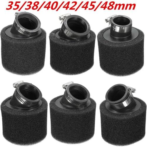 Sponge foam air filter 35mm / 38mm / 40mm / 42mm / 45mm / 48mm black for Motorcycle Moped Scooter Dirt Pit Bike