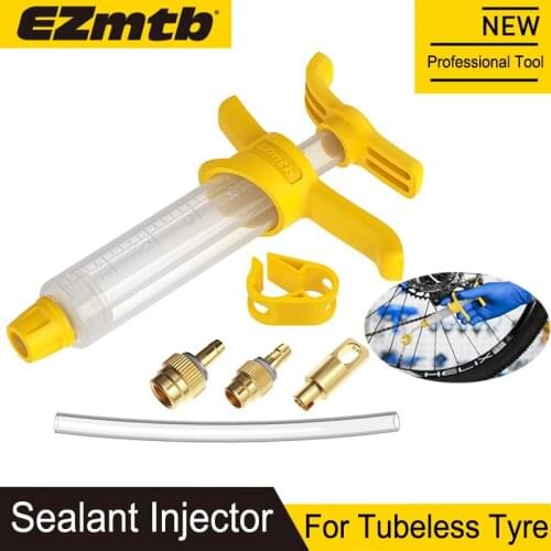 2021 EZMTB Sealant Injector Injection Tool for MTB Road Bike Bicycle Tubeless Tyre Schrader Presta Valve Core Removal Metal Tool