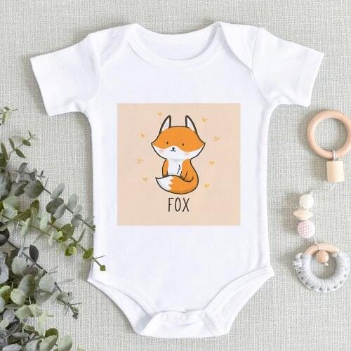 Summer Fox Trendy One-Pieces Ropa De Debe Niña Baby Boy Romper Versatile Baby Girl Clothes Animal Lovely Toddler Jumpsuits
