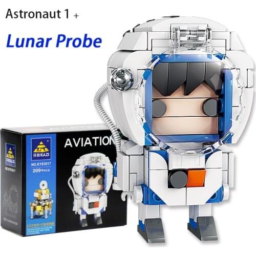 KAZI Aerospace Series 83017-20 Astronaut Assembling Small Particle Building Blocks Toy Model Decoration