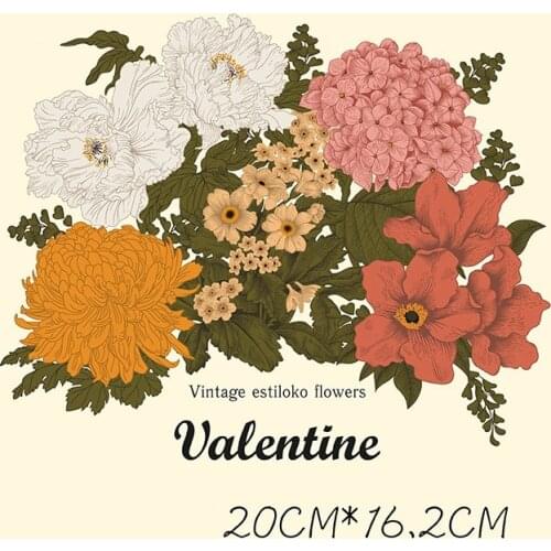 Cartoon Iron on Patches Flowers Heat Transfer Stickers for Kids DIY Stripes Appliques Badges Clothes T-shirt Clothing Appliques