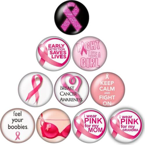 New Fashion Purple/Pink Ribbon Hope 10pcs 12mm/16mm/18mm/25mm Round photo glass cabochon demo flat back Making findings ZB0495