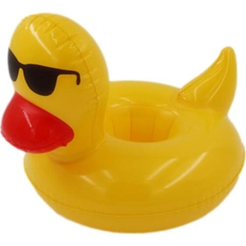 New Duckling Cup Holder Inflatable Floating Beverage Coaster Swimming Pool Drink Float Toy Mini Cute Duckling Water Coasters