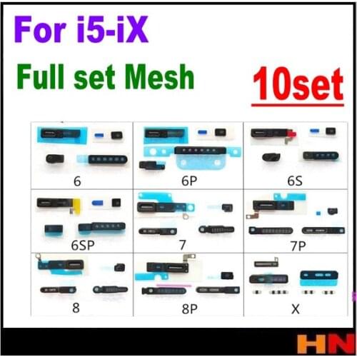 10set wholesale Original New Microphone & Louder & Eerpiece Speaker Anti Dust Mesh And Frame For iPhone X 5S 6 6P 6S 7 7P 8 Plus