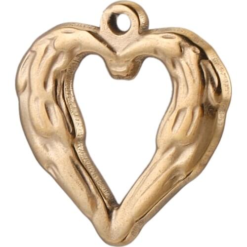 5pcs/lot Stainless Steel Pendants Angel Wings Heart Connector Charms Fit Earring Bracelets DIY Jewelry Making Supplies Craft