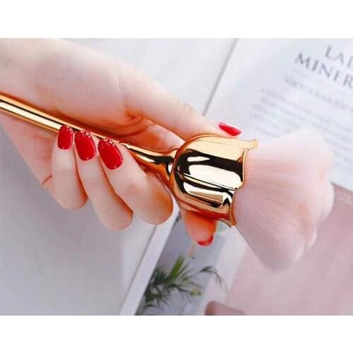 Cleaning Brush Rose Nail Powder Remover Rose Shape Professional Nail Art Dust Brush Nail Duster Cleaner Manicure Pedicure Tools