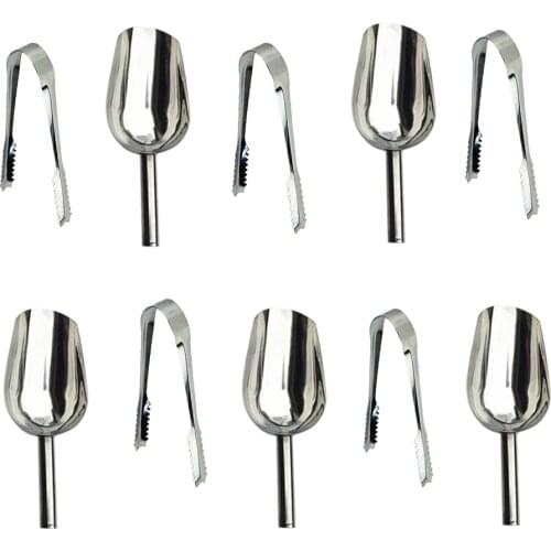5/10Pcs/Set Stainless Steel Kitchen Tongs Candy Bar BBQ Grilling Tong Ice Sugar Scoops Candy Salad Tools Home Kitchen Tools New