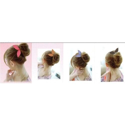 Cute Hair Clips Care 1PC Rabbit Ear Hairstyle Fast Bun Sponge Styling Tools Nylon Hair Bun for Women