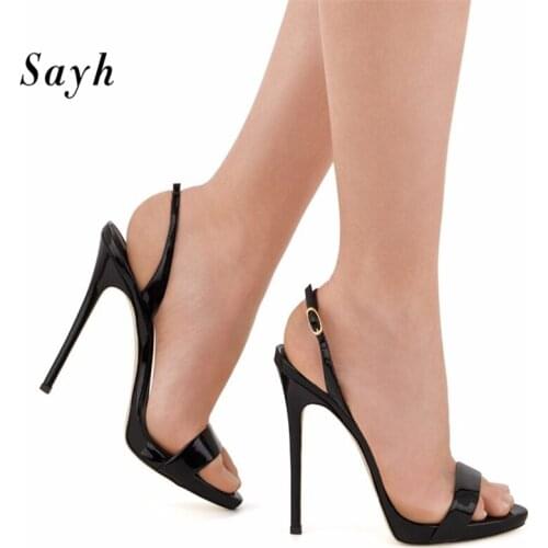 Fashion Women Sexy High Heels Pumps Peep Toe Party Dress Shoes Buckle Thin Heels Sandals Stilettos Size Plus