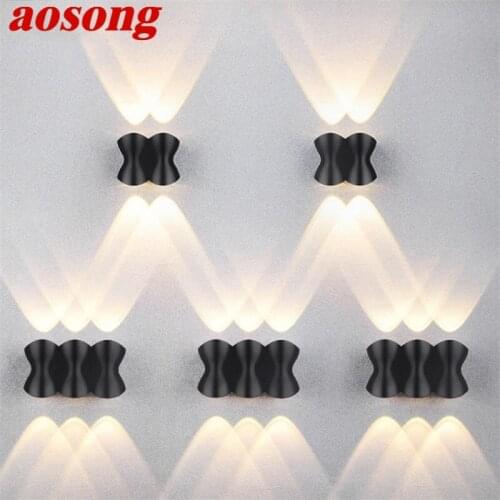 AOSONG Outdoor Wall Sconces Light Modern Waterproof IP65 LED Lamp Decorative For Patio Garden Balcony