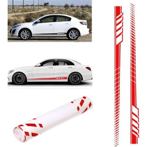 Funny Car Auto Body Stickers Long Stripe Side Skirt Decoration Vinyl Decals for bmw jdm araba sticker Car Stickers And Decals