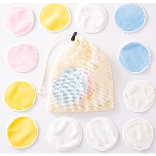 10PCS/Set Reusable Bamboo Fiber Washable Rounds Pads Makeup Removal Cotton Pad Cleansing Facial Pad Cosmetic Tool Skin Care