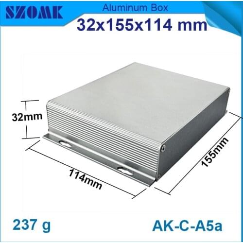 10 pcs/llot aluminum amplifier case enclosure 32(H)x155(W)x114(L) mm szomk control enclosure aluminium project box