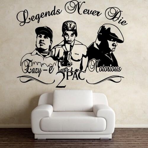2Pac Tupac Eazy-E Notorious B.I.G Rappers Hip Hop Legends DIY Wall Art Sticker Decal Music Star Vinyl Home Decor 881