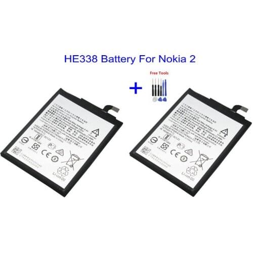 2x HE338 HE 338 4000mAh /15.4Wh Replacement Battery For Nokia 2 For nokia2 Batteries Bateria + Repair Tools kit