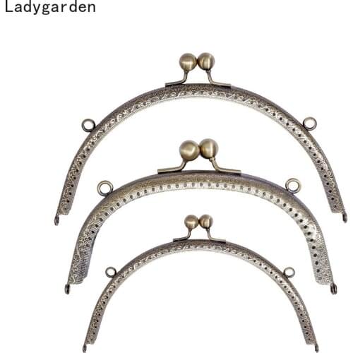 3PCS Arch Metal Purse Frame Handle for Clutch Bag Handbag Accessories Bags Hardware Making Kiss Clasp Lock Antique Bronze