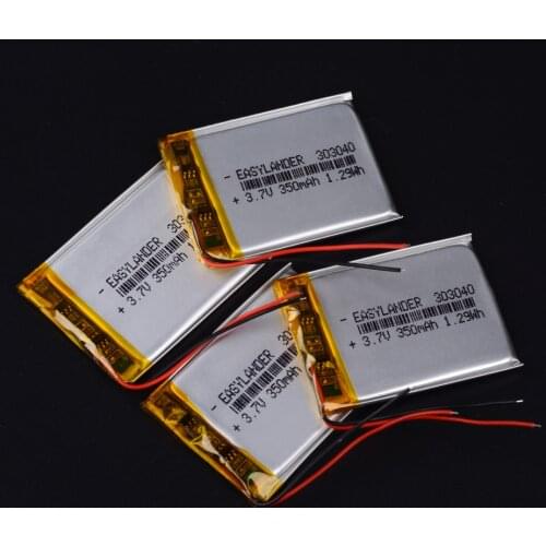 303040 033040 350mah 3.7V lithium polymer battery MP3 MP4 MP5 X30 dvr registrar audio player