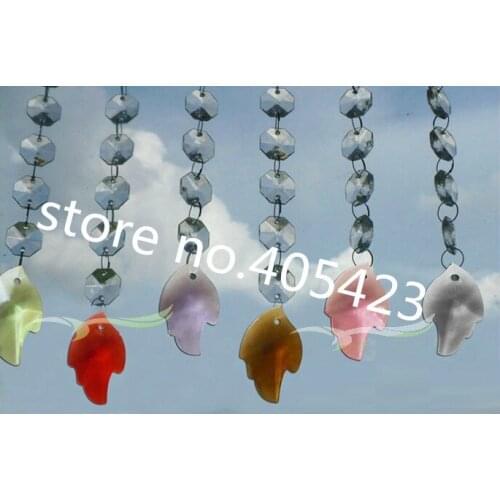 50m/lot transparent acrylic crystal bead chain garland for wedding tree decoration with pendant free shipping