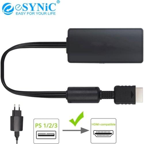 ESYNiC For PS to HDMI Converter Adapter HD Link Cable For PlayStation to HDMI PS1 / PS2 / PS3 TO HDMI Cable Support 1080P / 720P