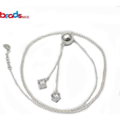 Beadsnice 925 Sterling Silver Sweater Chain Necklace Long Necklaces With Pendant ID37052
