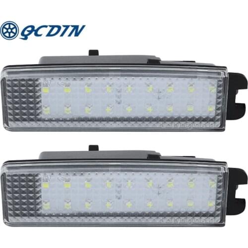 QCDIN 1Pair White LED License Plate Lamp For TOYOTA For Lexus LX570 12V 6000K Auto Parts Signal Lights