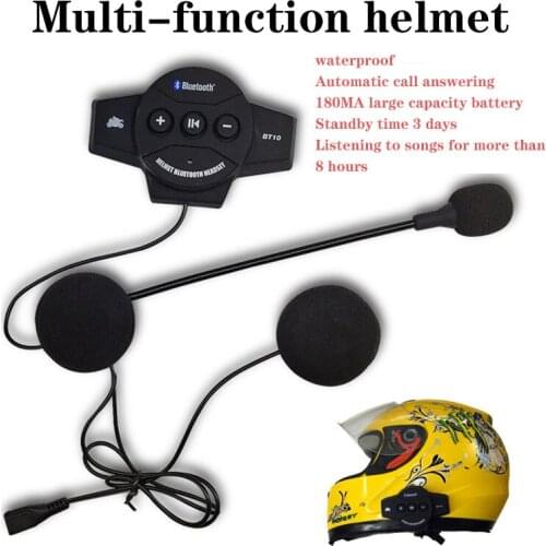 Bluetooth Motorcycle Helmet Headset Motorbike Handsfree Headset Headphone intercom for Music GPS Car styling dfdf