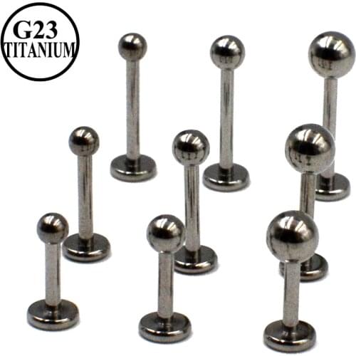 BOG-1PC G23 Solid Titanium Ball Top Lip Ring Labret Ear Tragus Cartilage Earrings Body Piercing Jewelry 16g