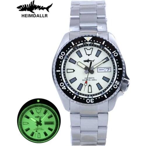Heimdallr Mens Automatic Diving Watch Sapphire Crystal Luminous 200M Water Resistance Japan NH36A Mechanical Movement Watches