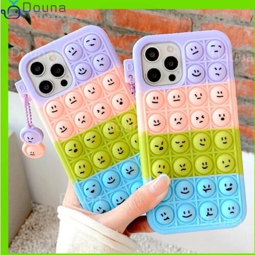 Case for Xiaomi Redmi 9A 9AT 9i Note 7 8 9S 9 Pro Max Mi 11 11i 11X 10T Lite 9T Poco F3 Relieve Stress Rainbow Beans Soft Fundas