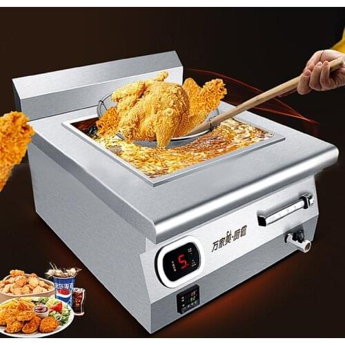 Electric Fryer Electromagnetic Frying Stove Oven Commercial French Fries Chicken Chops Oden Cooking Fritters 20L WM-600Y