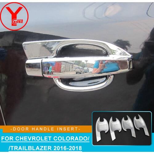 Chrome side door handle insert For chevrolet trailblazer colorado holden 2016 2017 2018 car styling handle accessories YCSUNZ