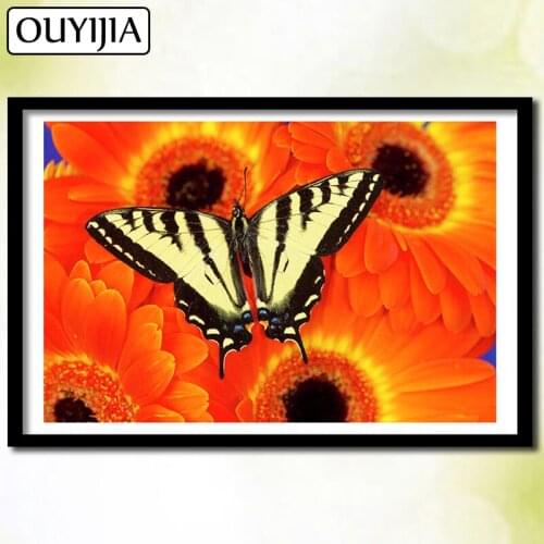 Brid Animals Flowers Diamond Mosaic OUYIJIA 5D DIY Diamond Painting Full Square Butterfly Embroidery Picture Rhinestone For Sale