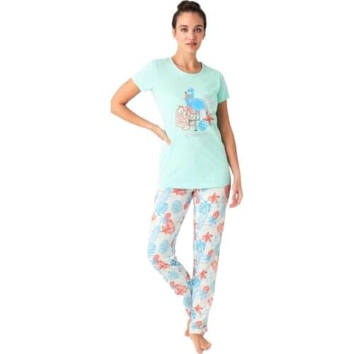 Mode Collection 100% Cotton Short Sleeve Womens Pajamas Set