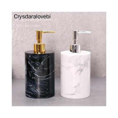 Marble Texture Resin Bathroom Hand Sanitizer Bottle for Soap Dispenser Home Storage Tray Bathroom Accessory Set