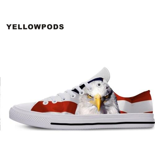 New Canvas Men Casual Shoes Fashion Mens/Womens 3D Harajuku American Flag With Eagle Casual Lightweight Off White Shoes Man