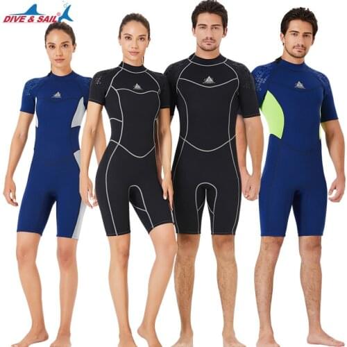 New 1.5MM Neoprene Wetsuit Men Keep Warm Swimming Scuba Diving Suit Bathing Short Sleeve Triathlon Wetsuit for Surf Snorkeling