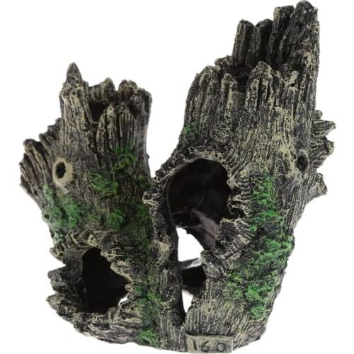 Driftwood Hiding Cave Fish Tank Resin Ornament Aquarium Decoration Bole Trunk