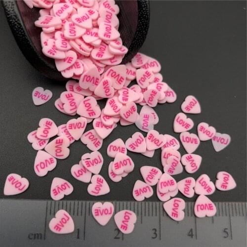 50g Pink Love Heart Polymer Clay Sprinkle For Kids Diy ,Soft Clay For Craft Clay/Nail Art /Scrapbook Decoration DIY, Filler