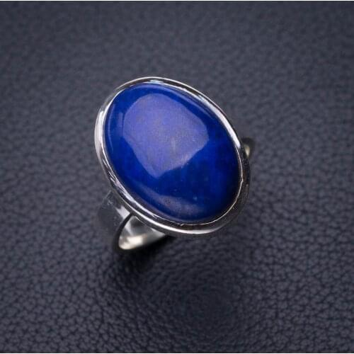StarGems Natural Lapis Lazuli Handmade 925 Sterling Silver Ring 7.5 D7976