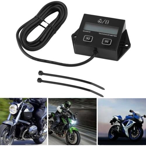 NEW 12V Car LCD Display Tachometer Hour Meter Motorcycle 2&4 Stroke Gasoline Engine For Spark For Boat Motocross Bike