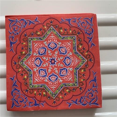 Decoupage paper napkins tissue vintage towel mysterious pattern striped moon star birthday wedding party home beautiful decor 20