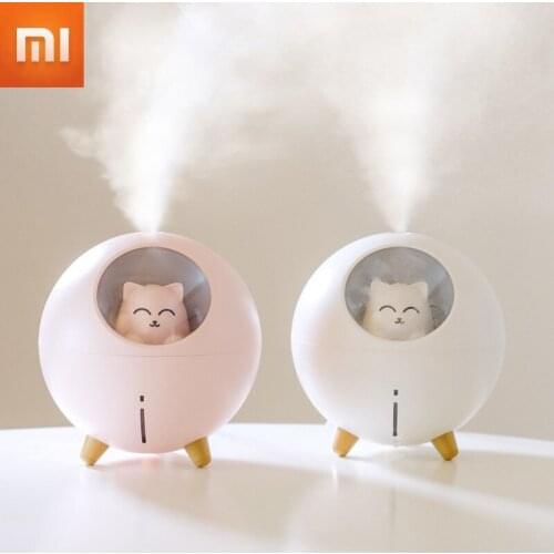 Xiaomi New Household Humidifiers Aromatherapy Spray Desktop Air Humidifier Cute Pet Planet Cat Ultrasonic Humidifier LED Night