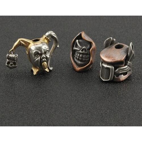 Vintage Knife Beads Pendant Brass DIY Umbrella Cord Paracord Car Key Pendant Accessories