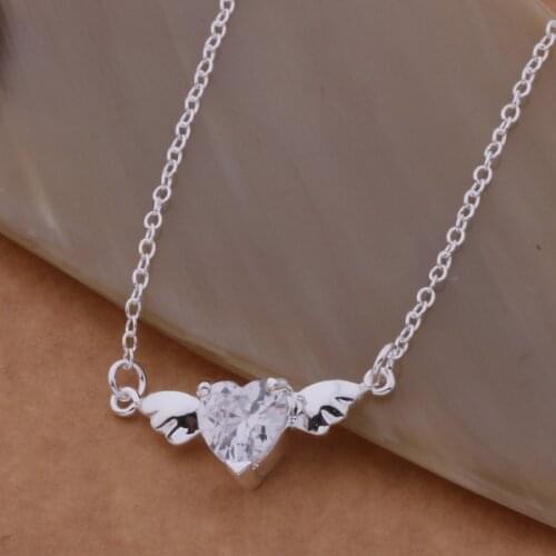 AN581 Hot Pendant Necklaces For Women Charm Silver Color Lucky 925 Fashion Jewelry Pendant Flying Heart /blzakdga Bcwajuda