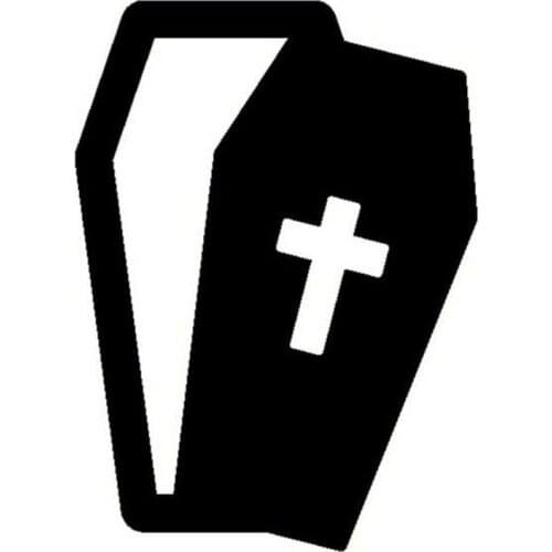 10*13CM Halloween Coffin Car Stickers Decals Motorcycle Reflective Stickers Car Styling Accessories Black/Silver C2-0308