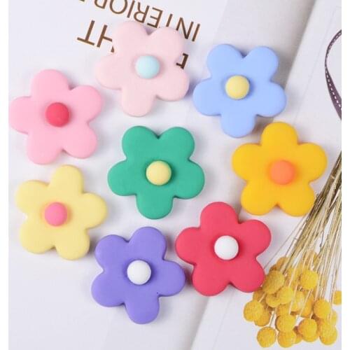 20PCS Mix Color Resin Flowers Stencils/Embellishments For DIY Scrapbooking Resin Flatback Cabachon Hair Band Accessories