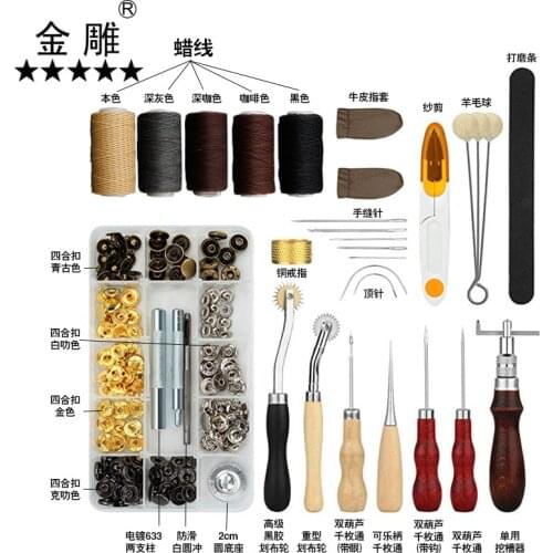 28 PCS Tools Practical Leather Craft Sewing Punch Tool Kit Cutter Carving Working Stitching Leathercraft Tool Set Beginner Craft